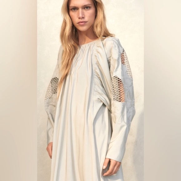 NWT H&M Conscious Choice Collection Women’s Voluminous Lace Loose Fit Maxi Dress - Picture 3 of 7